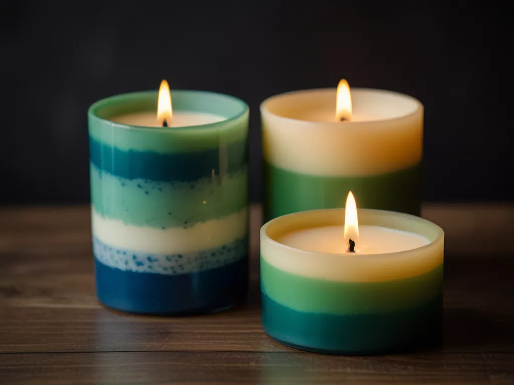 Intermediate candle making with layered wax